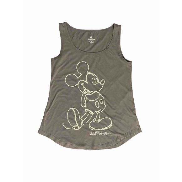 Disney PARKS AUTHENTIC ORIGINAL DISNEYWORLD  MICKEY‎ MOUSE TANK TOP GRAY - Picture 1 of 5